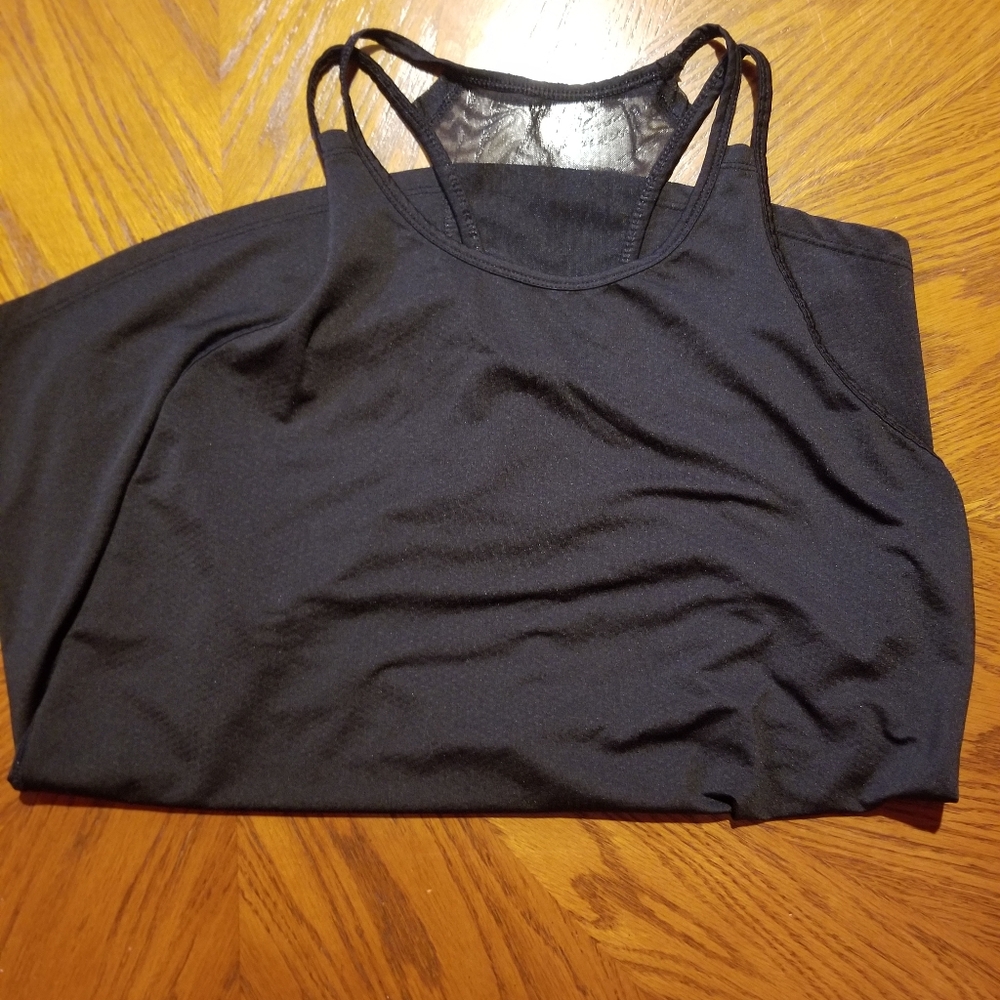 Black athletic tank top light weight